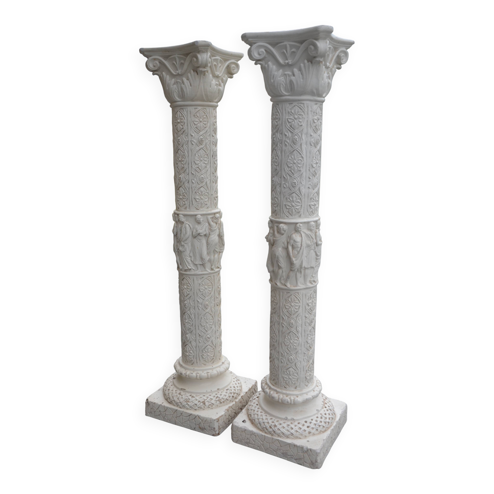 Two old plaster columns
