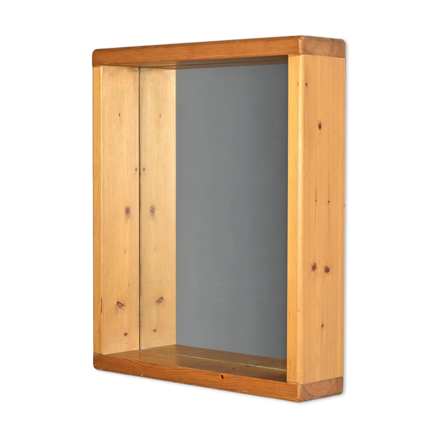 Solid pine mirror, Les Arcs, France, circa 1970