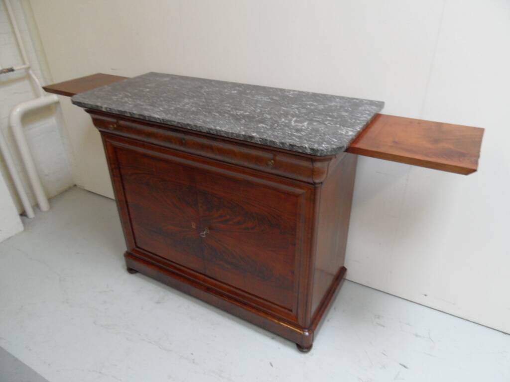 Antique mahogany sideboard with marble top