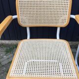 Chaises S64 blanches de Marcel Breuer