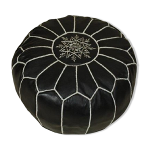 Pouf marocain en cuir