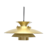 Vintage pendant lamp in golden brass, danish 1970s