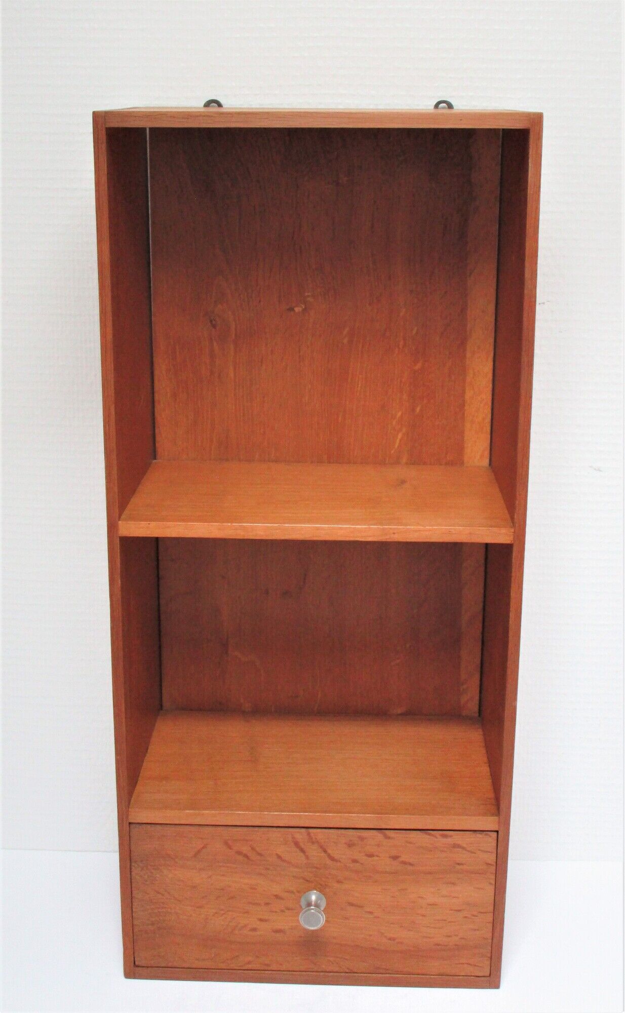 Wall shelf solid wood two niches a vintage drawer