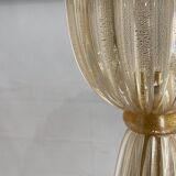 Signed Archimede Seguso Murano Glass Floor Lamp Gold Italian Art Deco 1980s