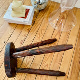 Dark wood tripod stool