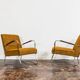 Pair Of Mid Century Orange Armchairs From Fabryka Mebli Wschód Zadziele, 1950s