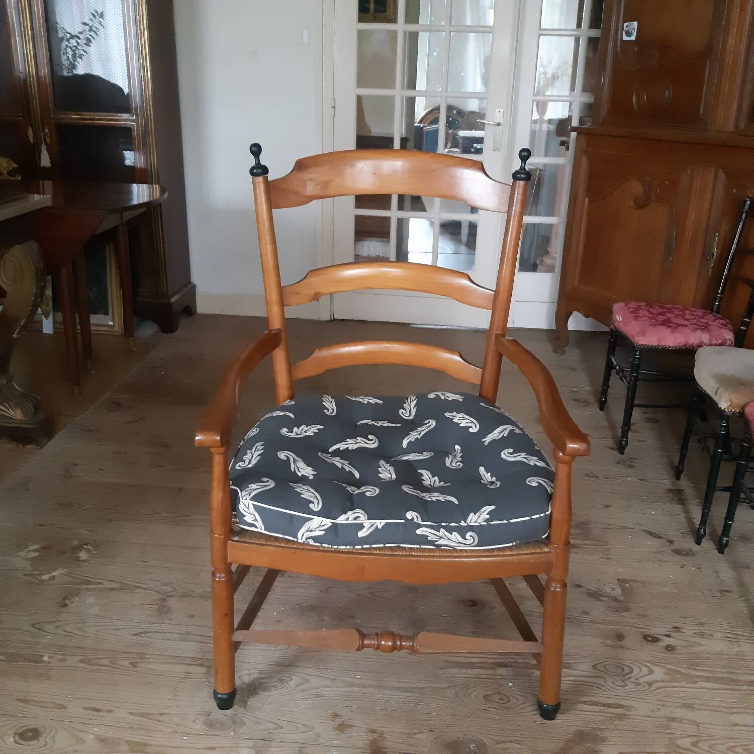 Large straw armchair