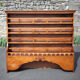 Vintage wood cabinet, high shelf, kitchen storage, countryside