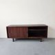 Enfilade vintage design en teck et cuir , années 70