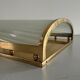 Large heavy glass wall light with a brass frame from the mid-century, 1950s, Italy.