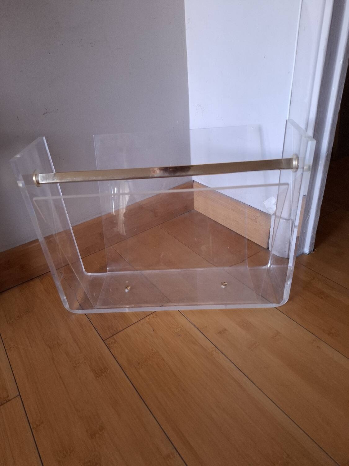 David Lange plexiglass magazine rack for Roche Bobois