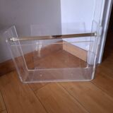 David Lange plexiglass magazine rack for Roche Bobois