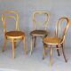 Set of 3 Bistro chairs with wooden seats, 1910 to 1920