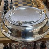 Silver metal dish warmer