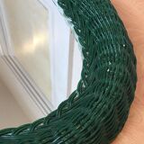 Green rattan mirror 31x41cm