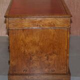 Rare oak partner's desk by Howard & Sons circa 1880 with leather.