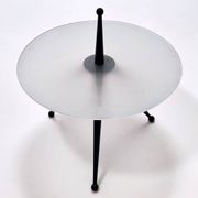 Tripod Beech and Glass Side Table in the Style of Cesare Lacca, Italy, 1980s