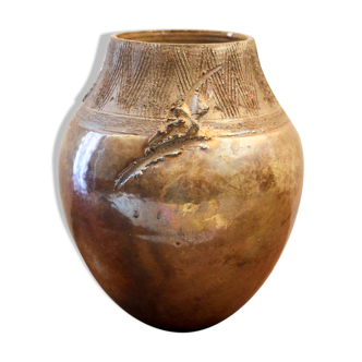 Vase de  Brigitte Moron céramique emaillée et incisée