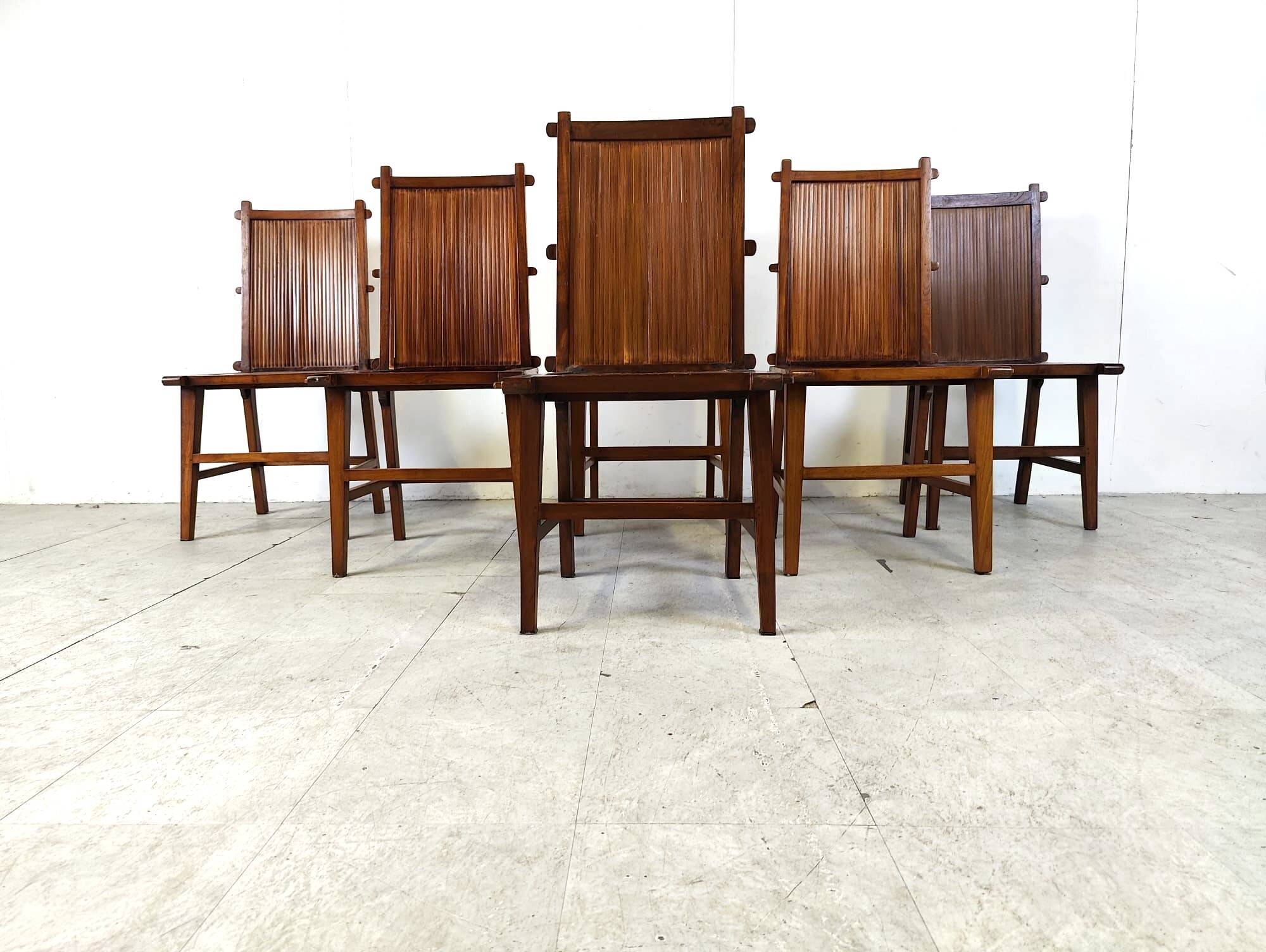 Mid century bamboo dining chairs, 1960s