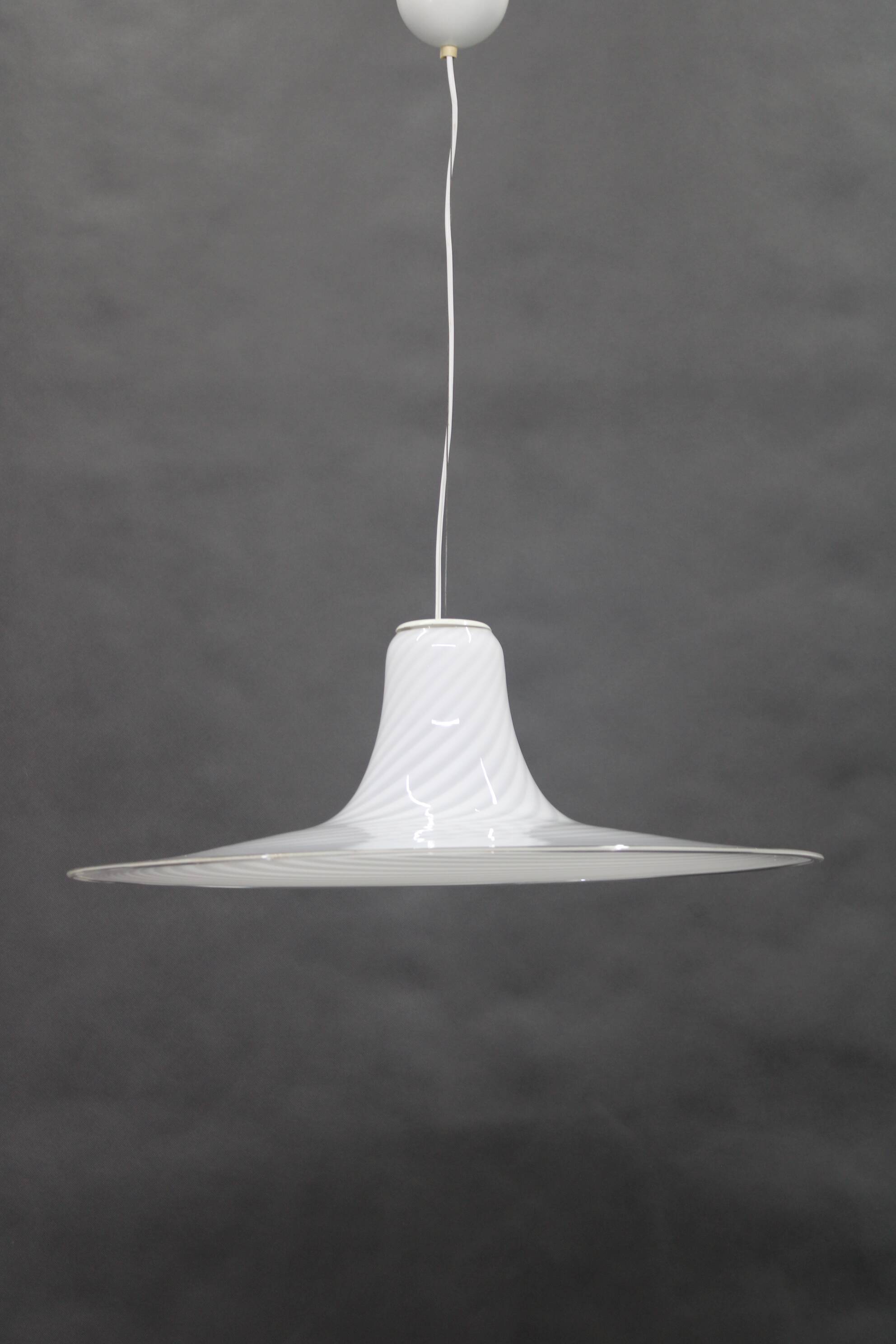 1980s Large Murano Glass Pendant Light, Italy