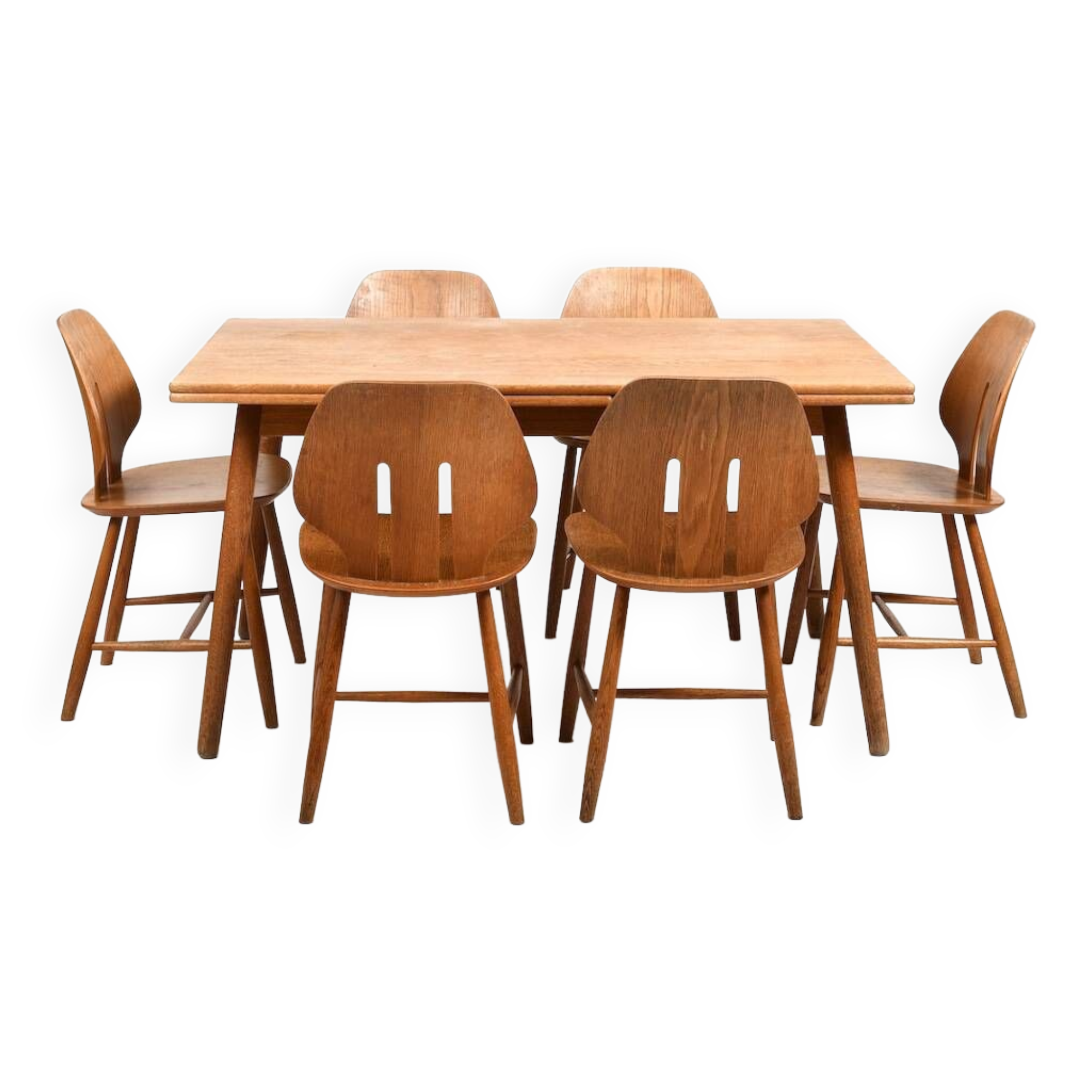 Fdb møbler dining room set consisting of 6 chairs by ejvind a.