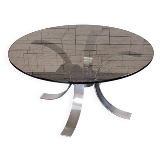 smoked glass coffee table – 1970