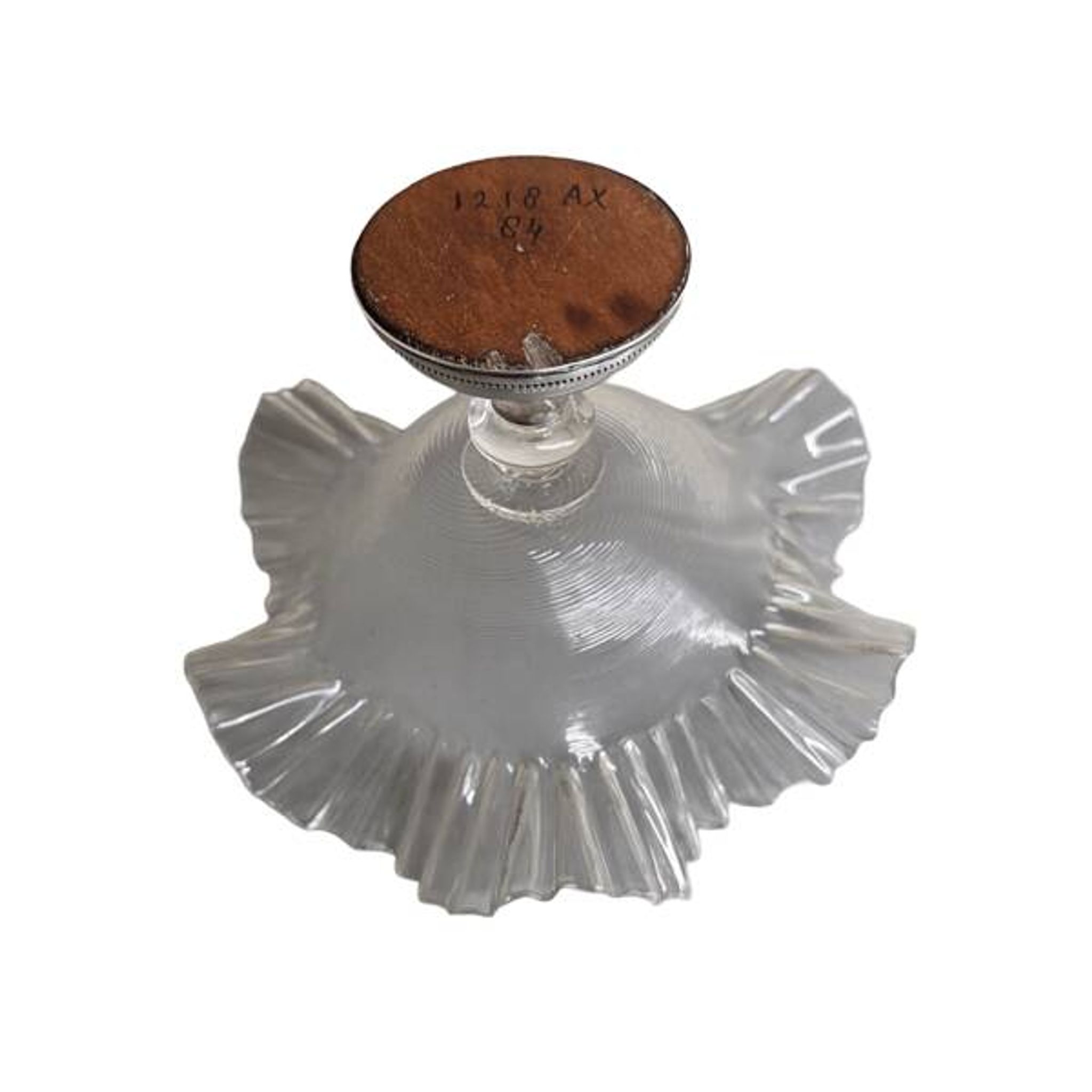 Antique wire glass bonbonniere on silver base