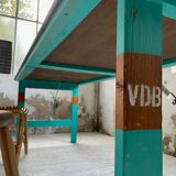 Vintage guinguette table 230 cm green