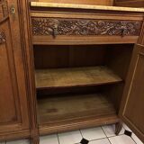 Large art deco dresser with marble top and mirror