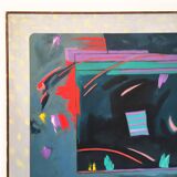 Richard Frank 'Wise Bird Strategy' Painting, Oil On Canvas 1980 Exotic Postmodern Miami