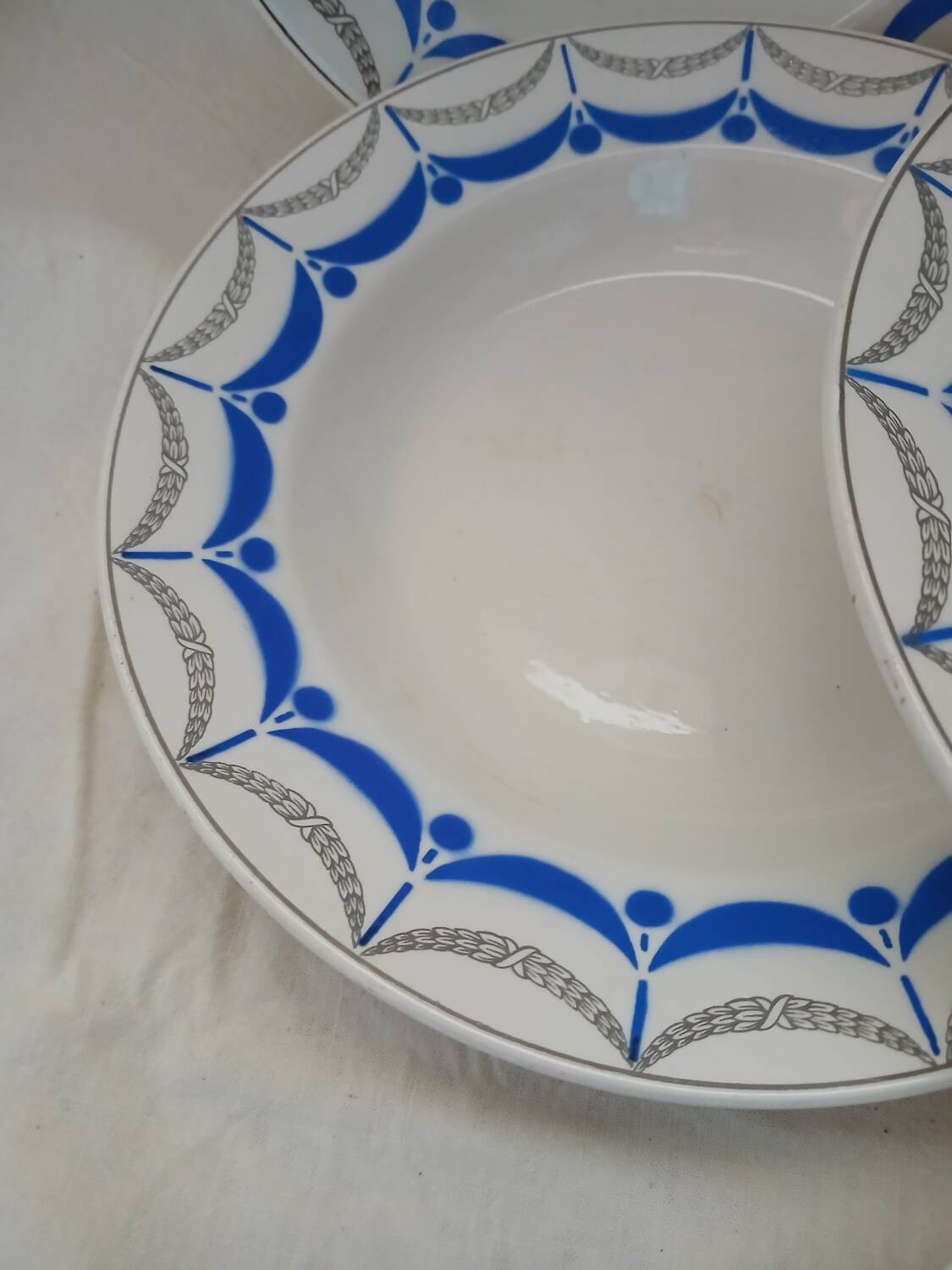 6 antique soup plates from Digoin and Sarreguemines