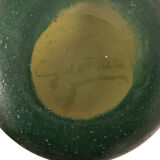 Pitcher in orange and green marble glass paste. Signed Georges De Feure for Daum