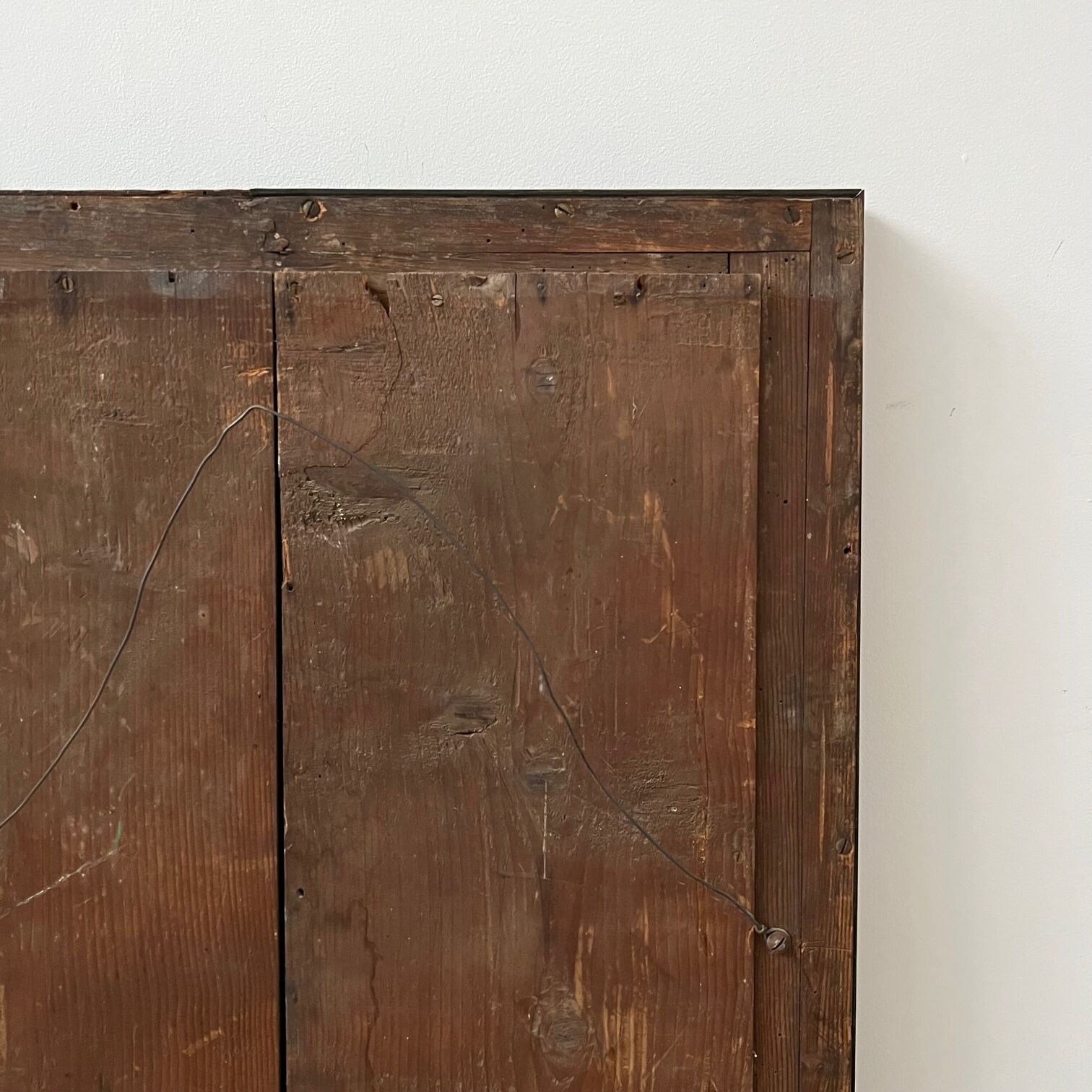 Antique french brass bistro mirror