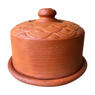 Cheese or butter bell in terracotta and its dish