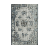 Hand-knotted antique turkish 1970s 172 cm x 264 cm grey carpet