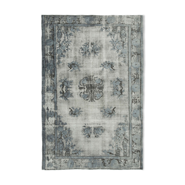 Hand-knotted antique turkish 1970s 172 cm x 264 cm grey carpet