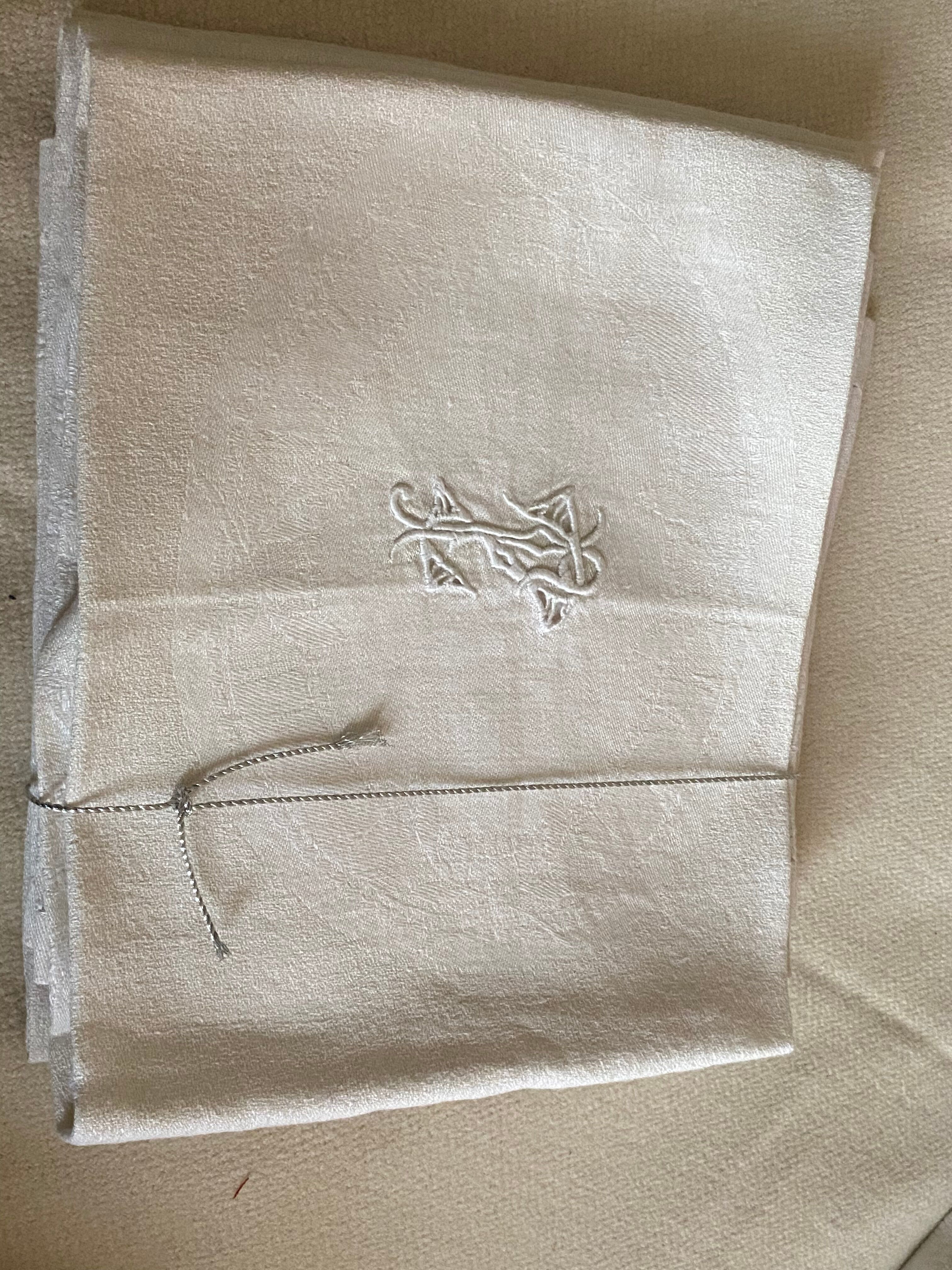 Lot de 4 serviettes monograme