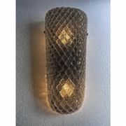Modern Italian Gray “Graniglia” Rhombus Murano Glass Sconces, Pair