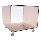 Vintage Plexiglas side table with wheels 1970