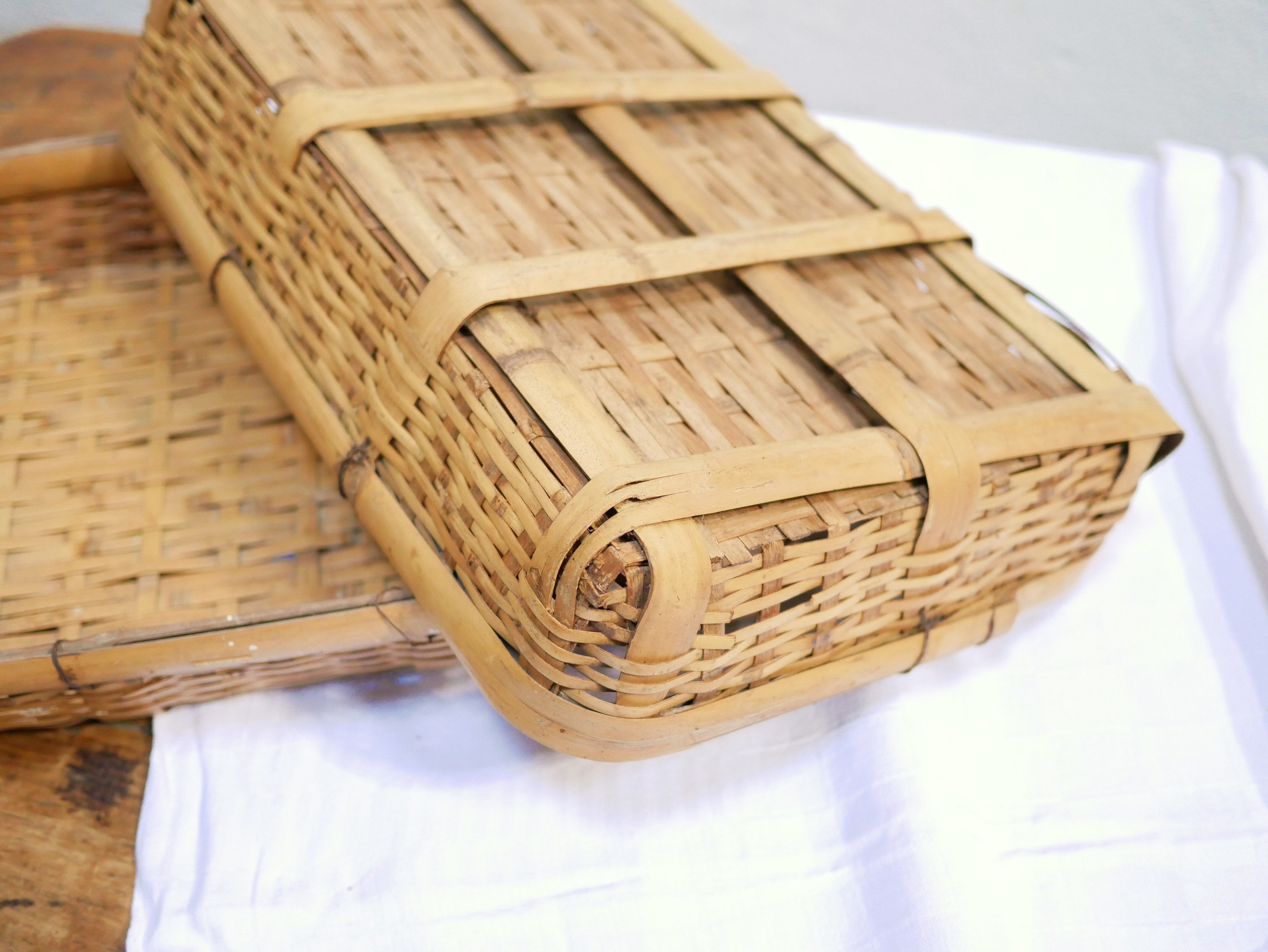 Vintage rattan basket