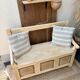 Raw wood bank bench