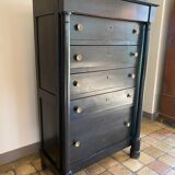 Empire chest of drawers in blackened wood