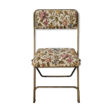 Vintage folding chair lafuma doree and tapestry