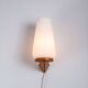 Wall lamp with opal glass shade on wooden base by Philips