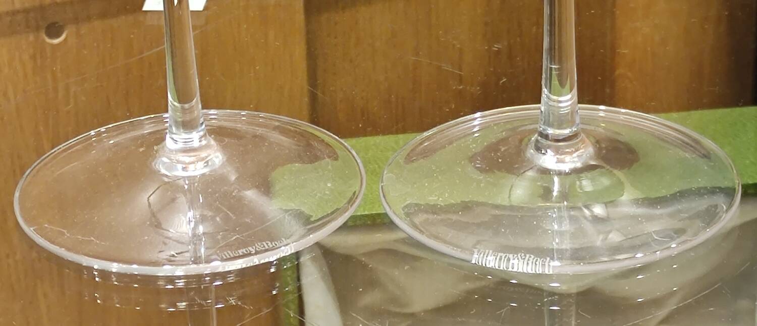 Old Pair of Villeroy And Boch Crystal Candlesticks Or Soliflores