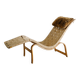 Swedish Mid Century Wooden Canvas Lounge Chair by Bruno Mathsson, 1940s