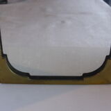 Old brass mirror rectangular shape to hang/hand-facing 35x22cm