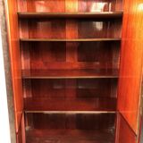 Napoleon III bookcase, blackened wood inlaid with brass, ivory and mother-of-pearl
