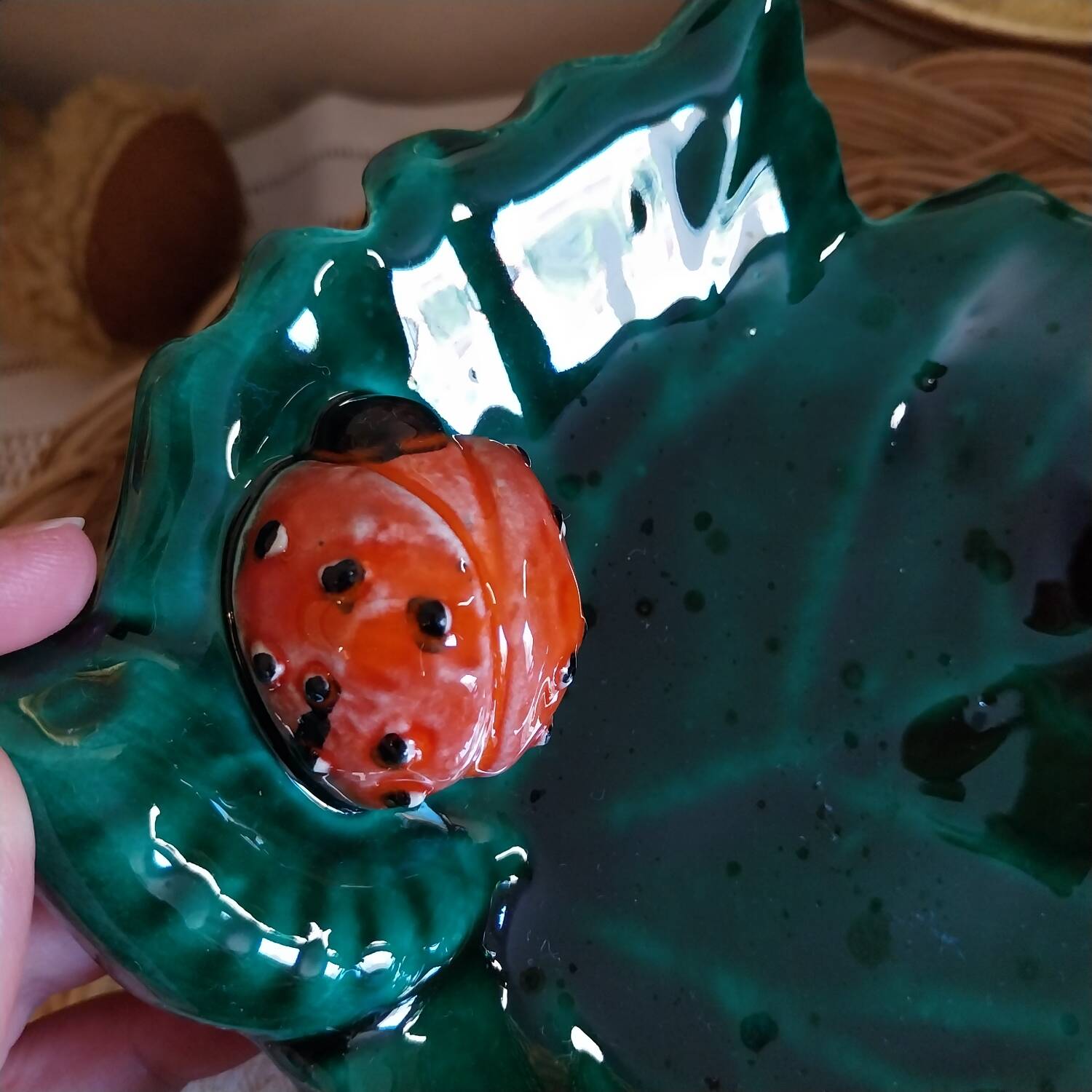 Vintage slip butter dish