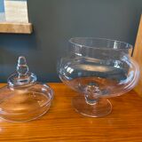 Glass jar on pedestal